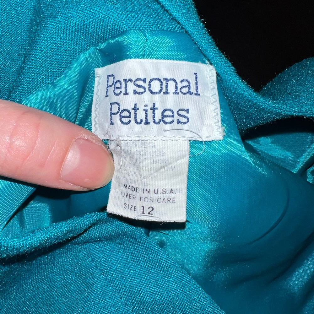 Vinatge 90s Personal Petite Blue Office  Chic Button Up Blazer Jacket Size 12 - Picture 10 of 13